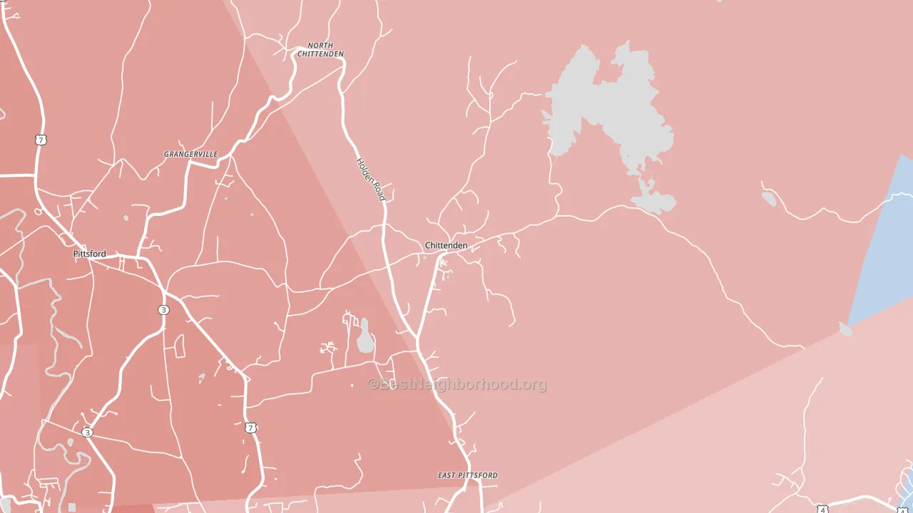 Chittenden, VT block-group political-lean map