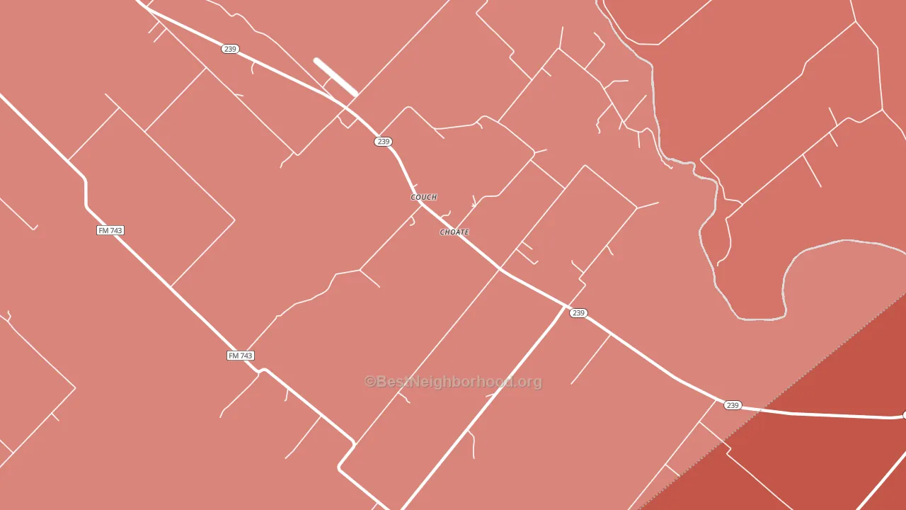 Choate, TX block-group political-lean map