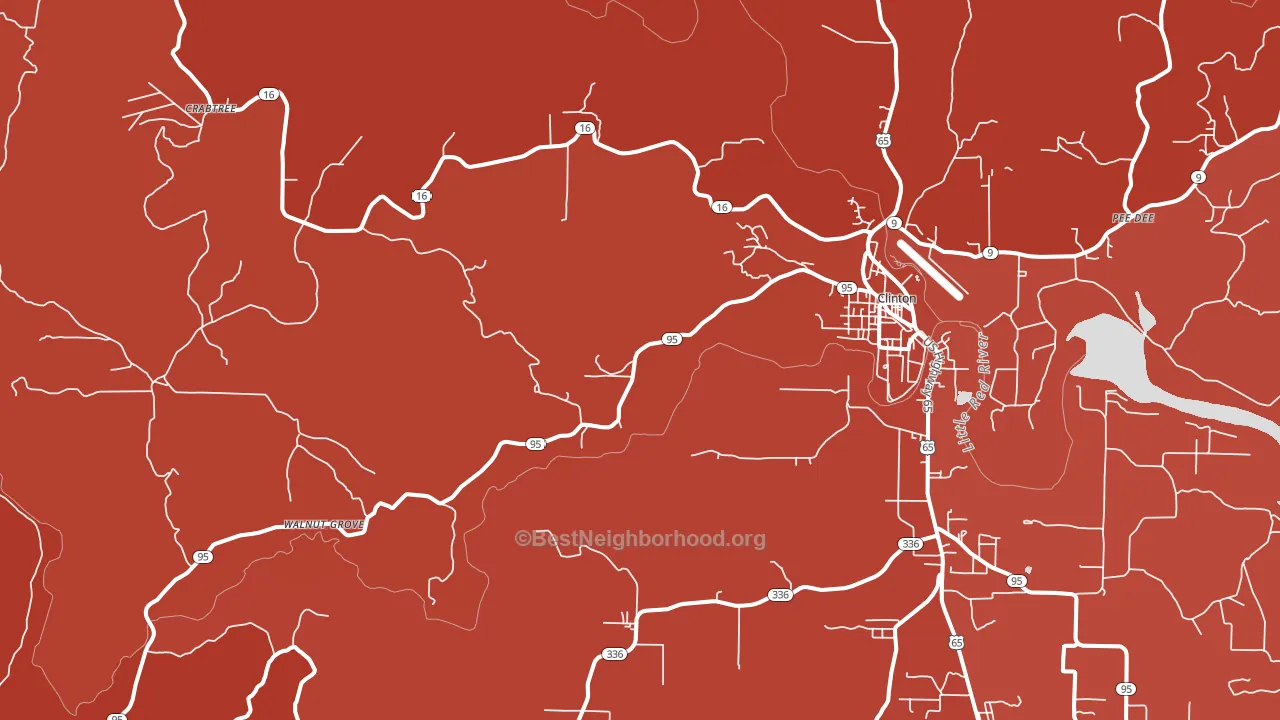 Choctaw, AR block-group political-lean map