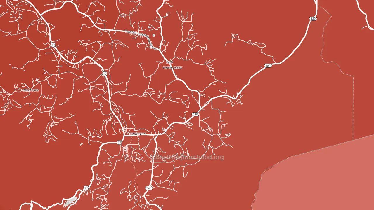 Choestoe, GA block-group political-lean map