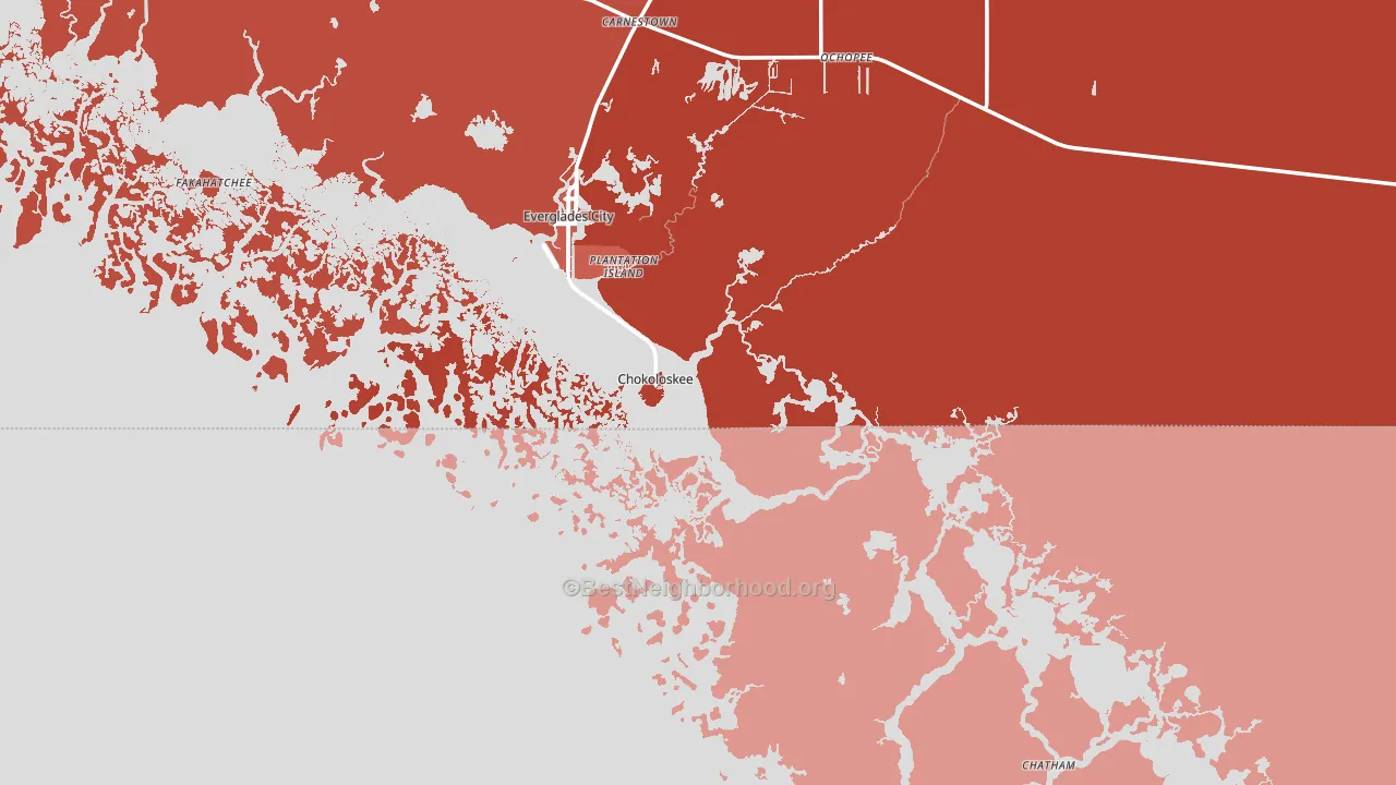 Chokoloskee, FL block-group political-lean map