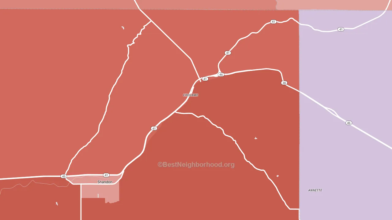 Cholame, CA block-group political-lean map
