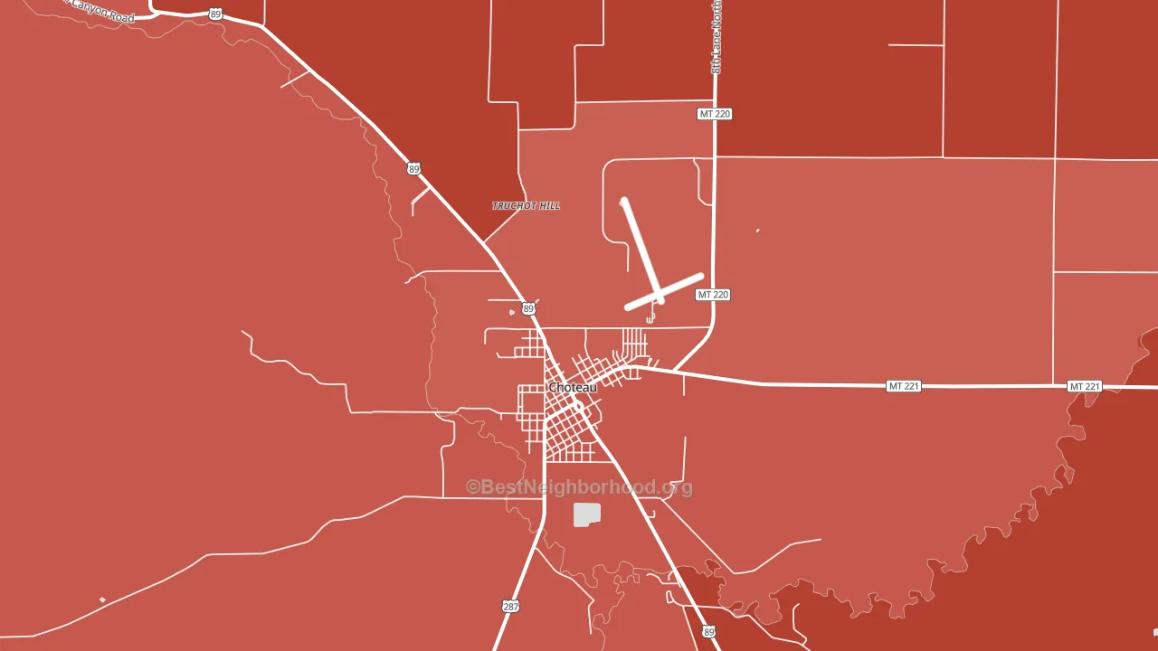 Choteau Junction, MT block-group political-lean map