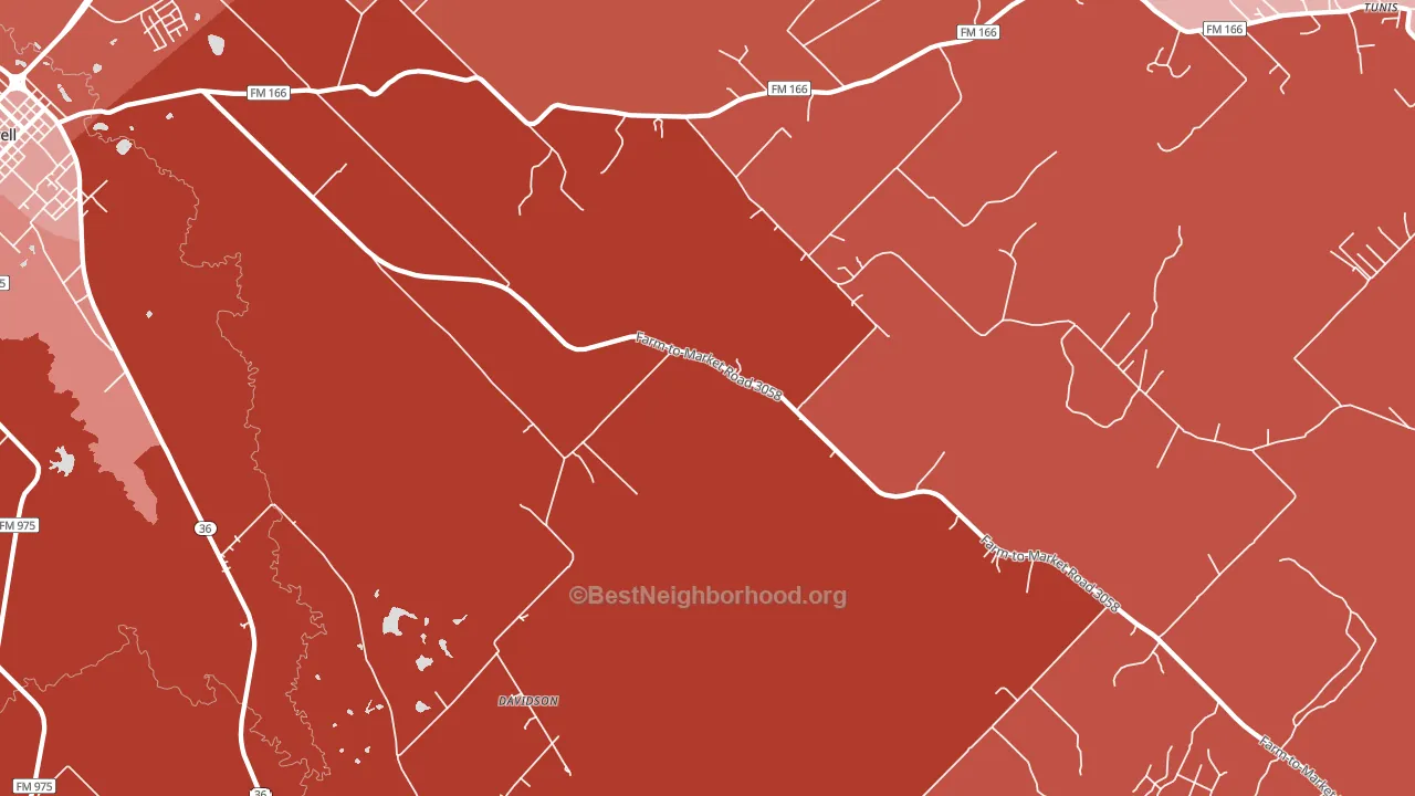 Chriesman, TX block-group political-lean map