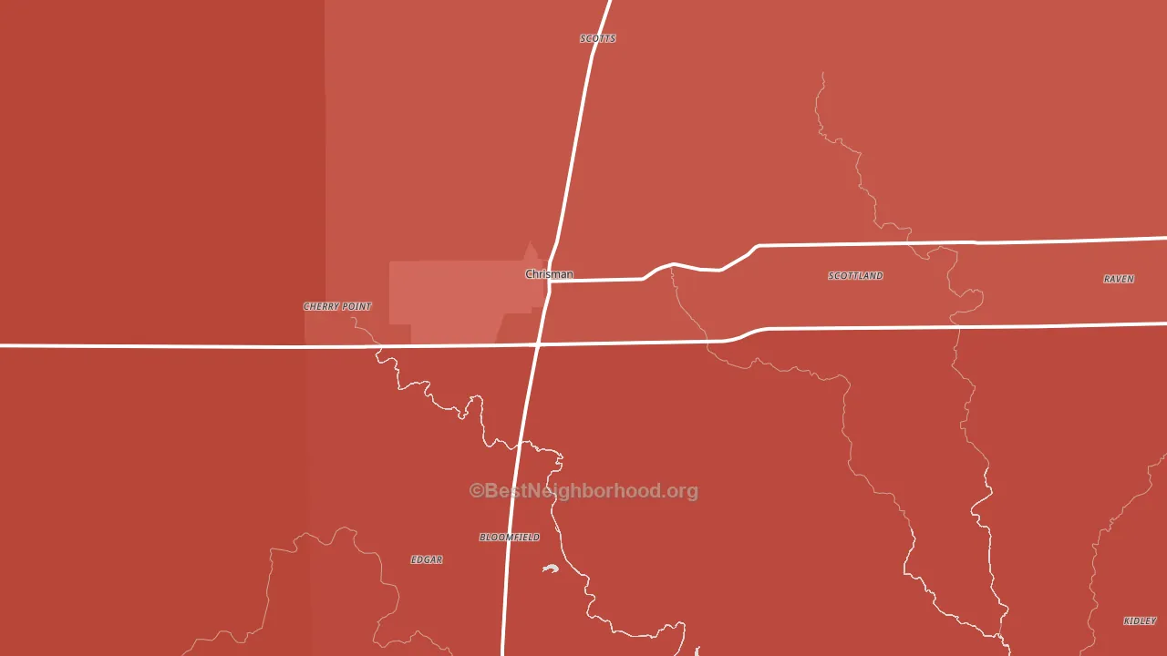 Chrisman, IL block-group political-lean map