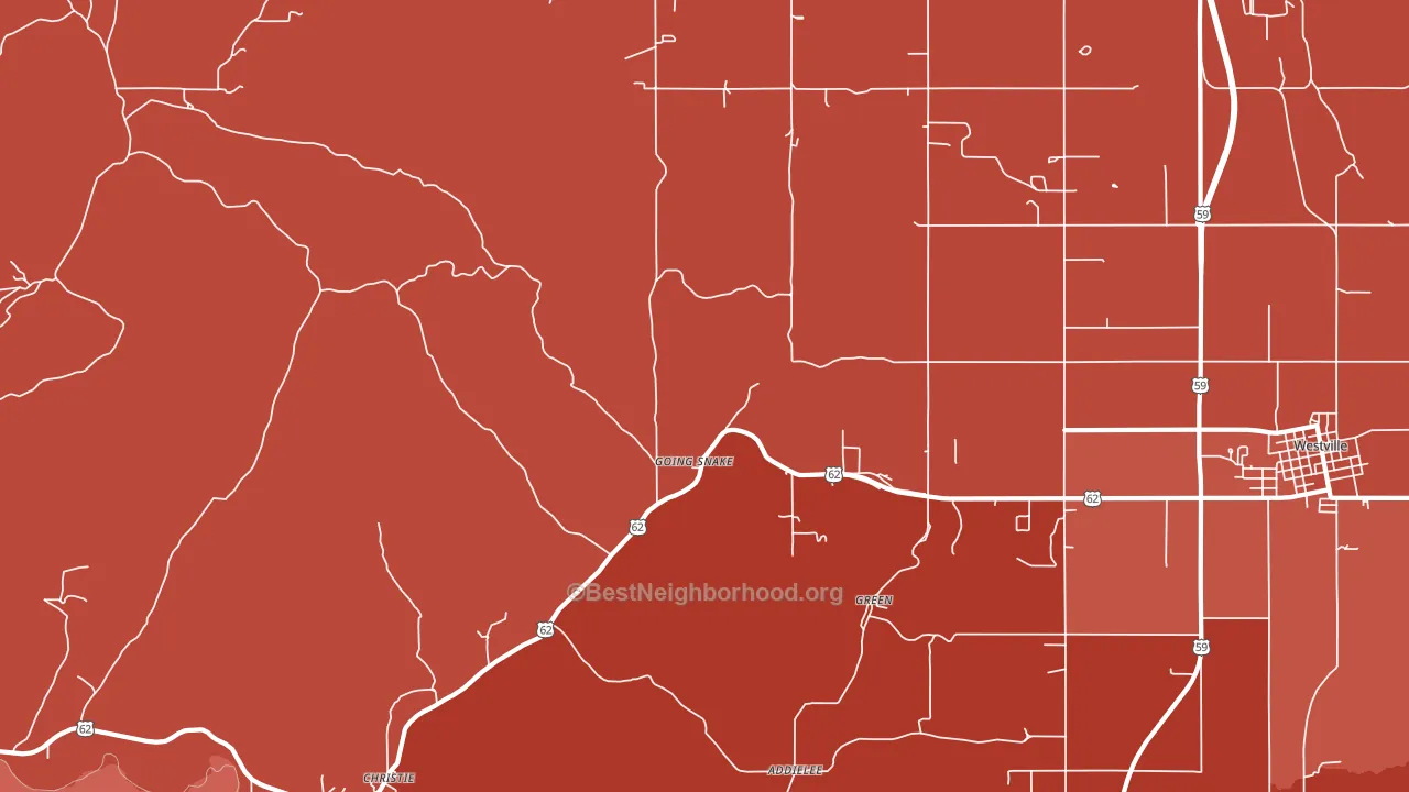 Christie, OK block-group political-lean map