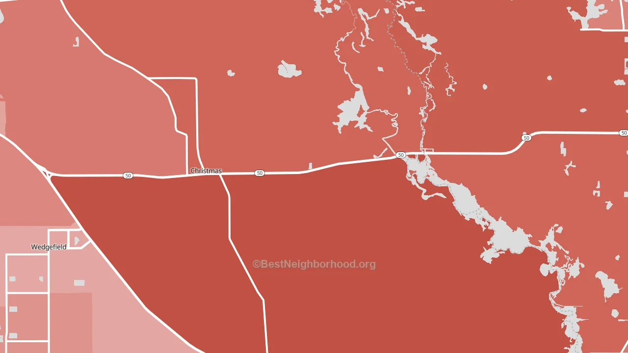 Christmas, FL block-group political-lean map