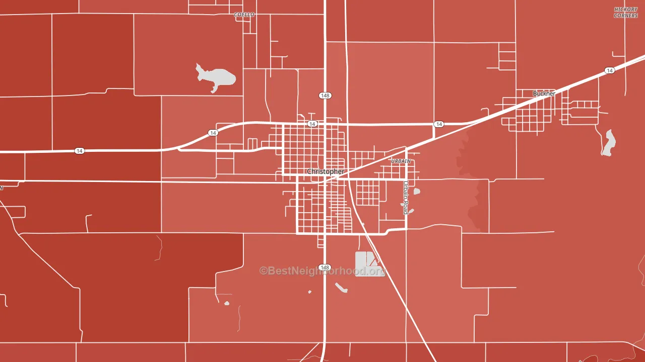 Christopher, IL block-group political-lean map