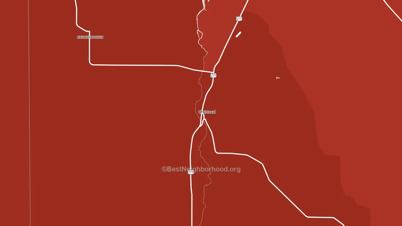 Christoval, TX block-group political-lean map
