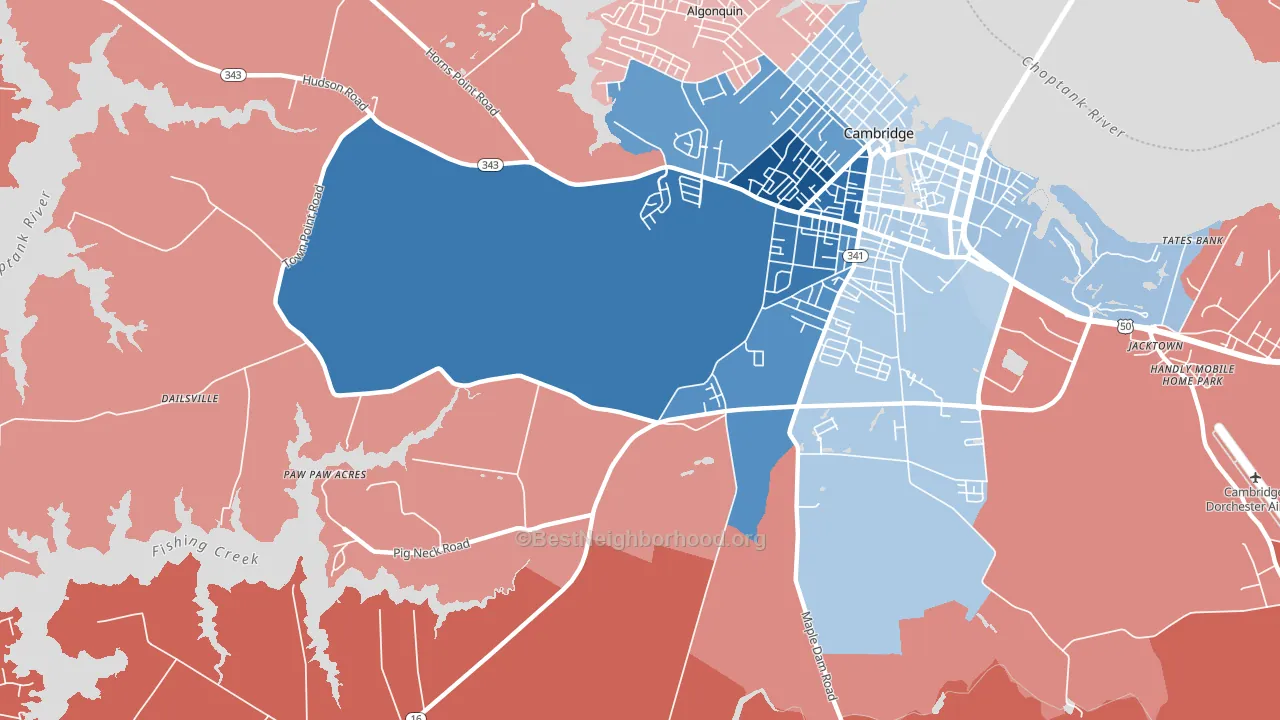 Christs Rock, MD block-group political-lean map