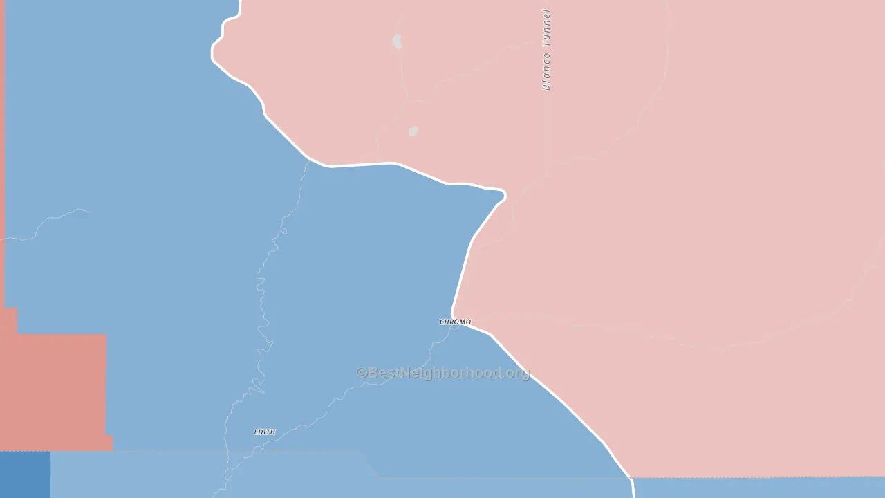 Chromo, CO block-group political-lean map