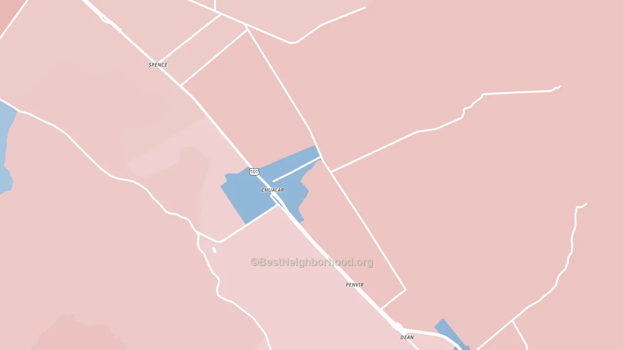 Chualar, CA block-group political-lean map