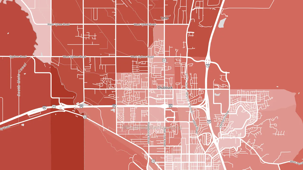 Chubbuck, ID block-group political-lean map