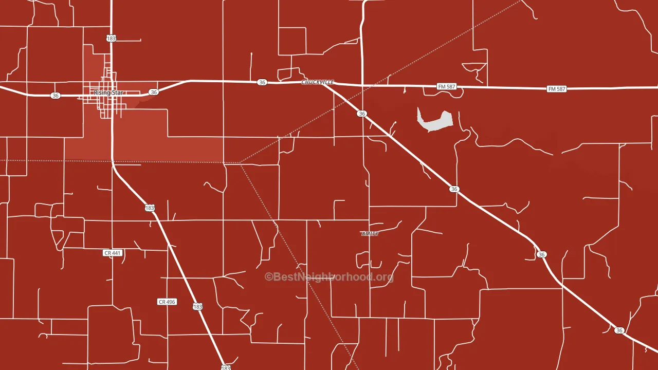 Chuckville, TX block-group political-lean map