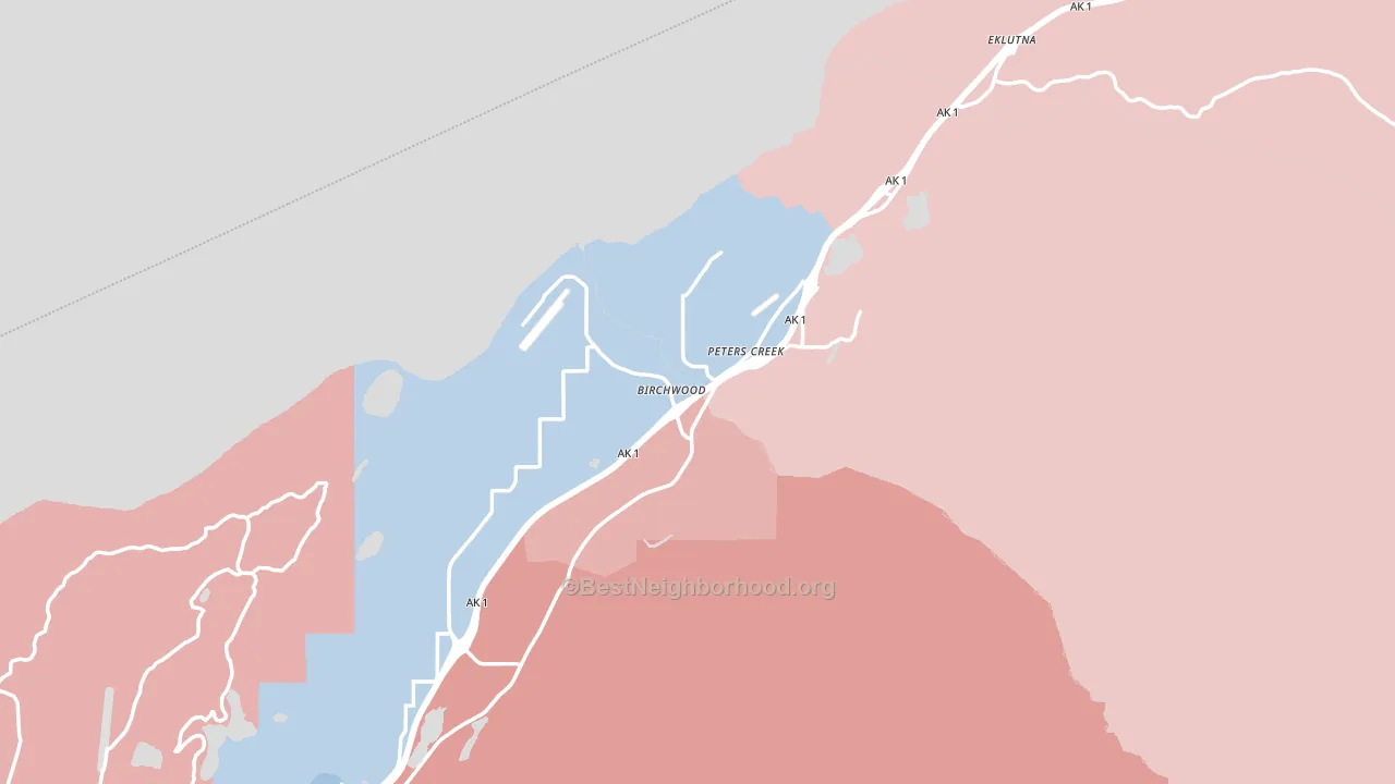 Chugiak, AK block-group political-lean map