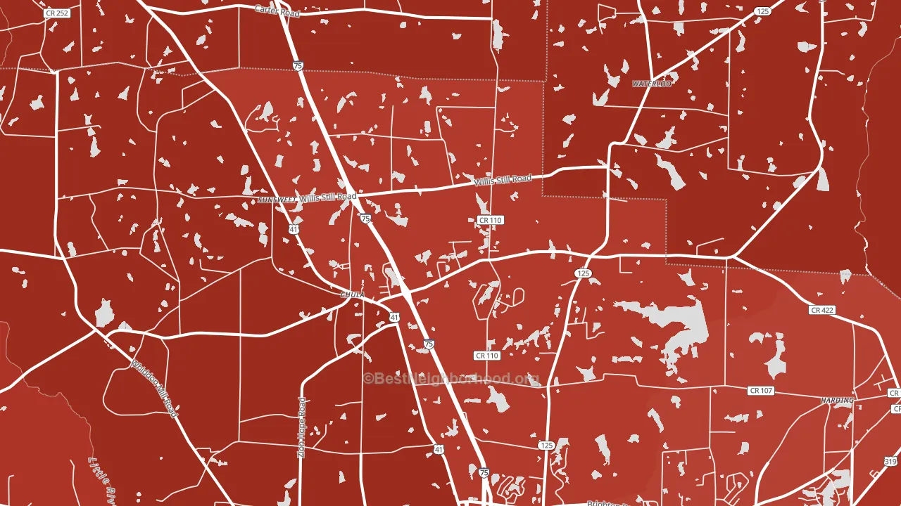Chula, GA block-group political-lean map