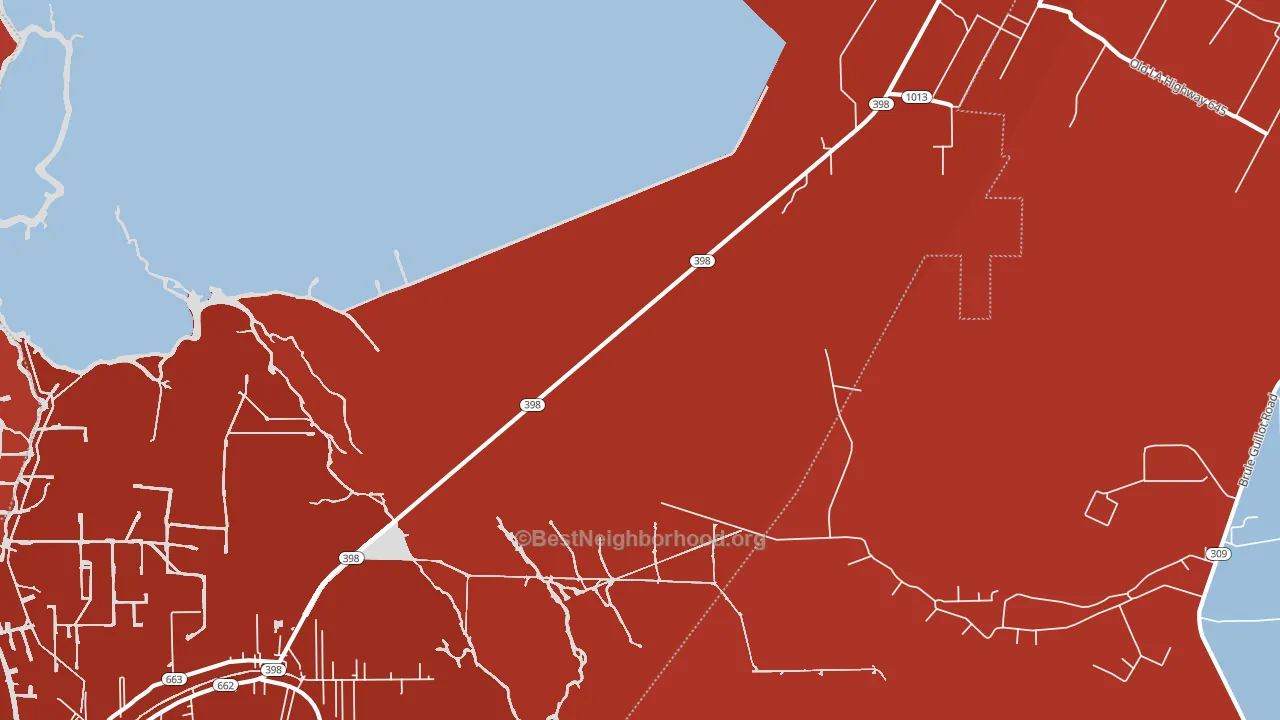 Chula, LA block-group political-lean map