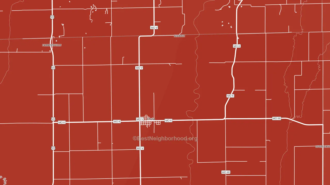 Chula, MO block-group political-lean map