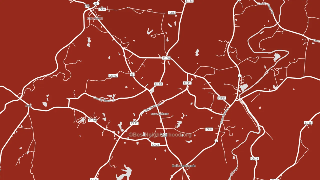 Chulafinnee, AL block-group political-lean map