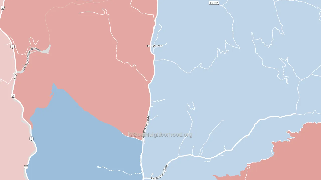 Chumstick, WA block-group political-lean map