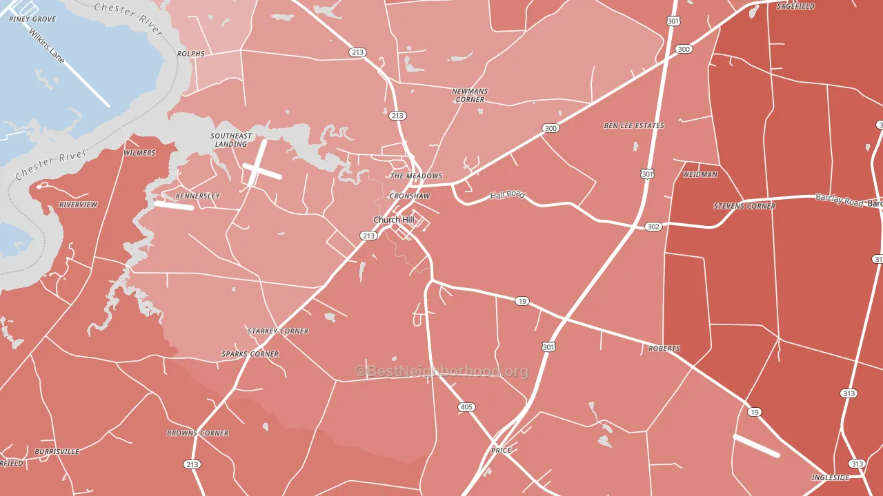 Church Hill, MD block-group political-lean map