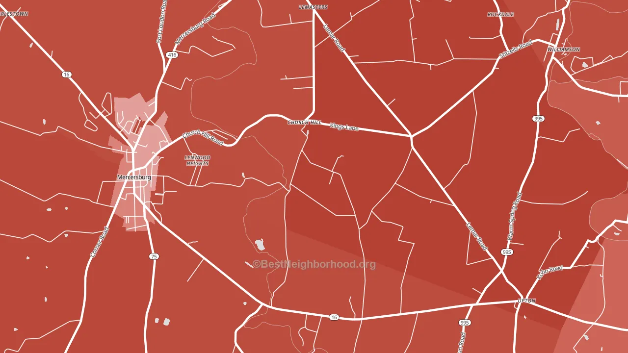 Church Hill, PA block-group political-lean map