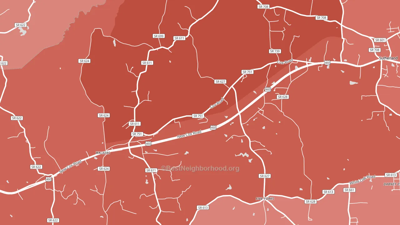 Church Road, VA block-group political-lean map