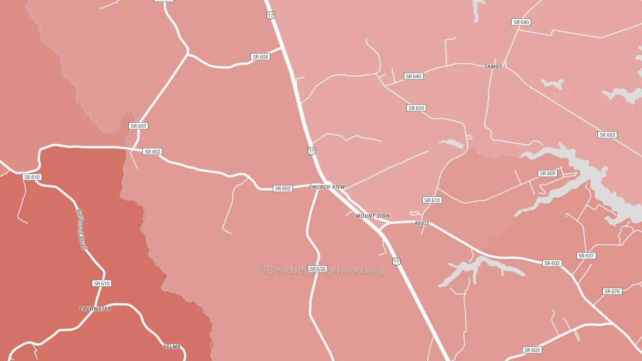 Church View, VA block-group political-lean map