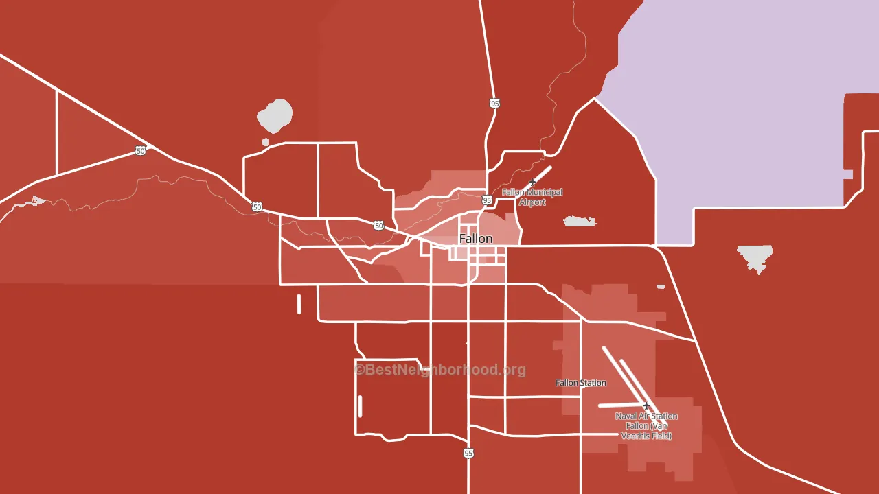 Churchill County, NV block-group political-lean map