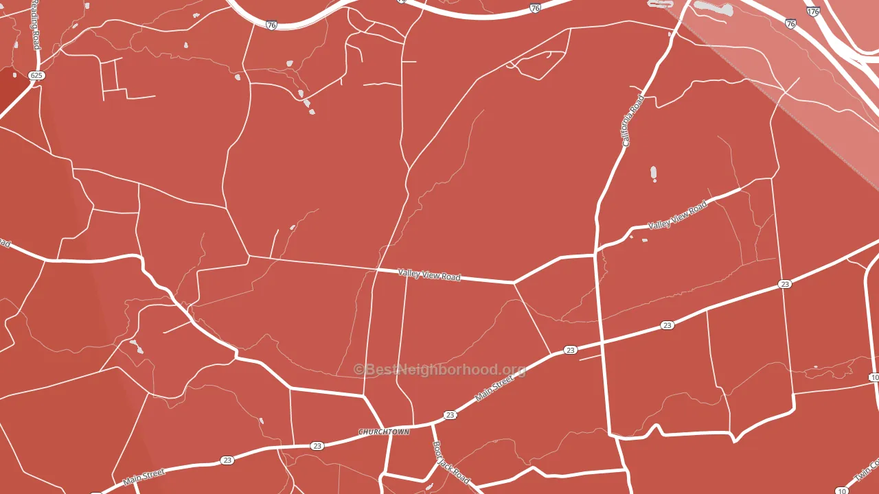 Churchtown, PA block-group political-lean map