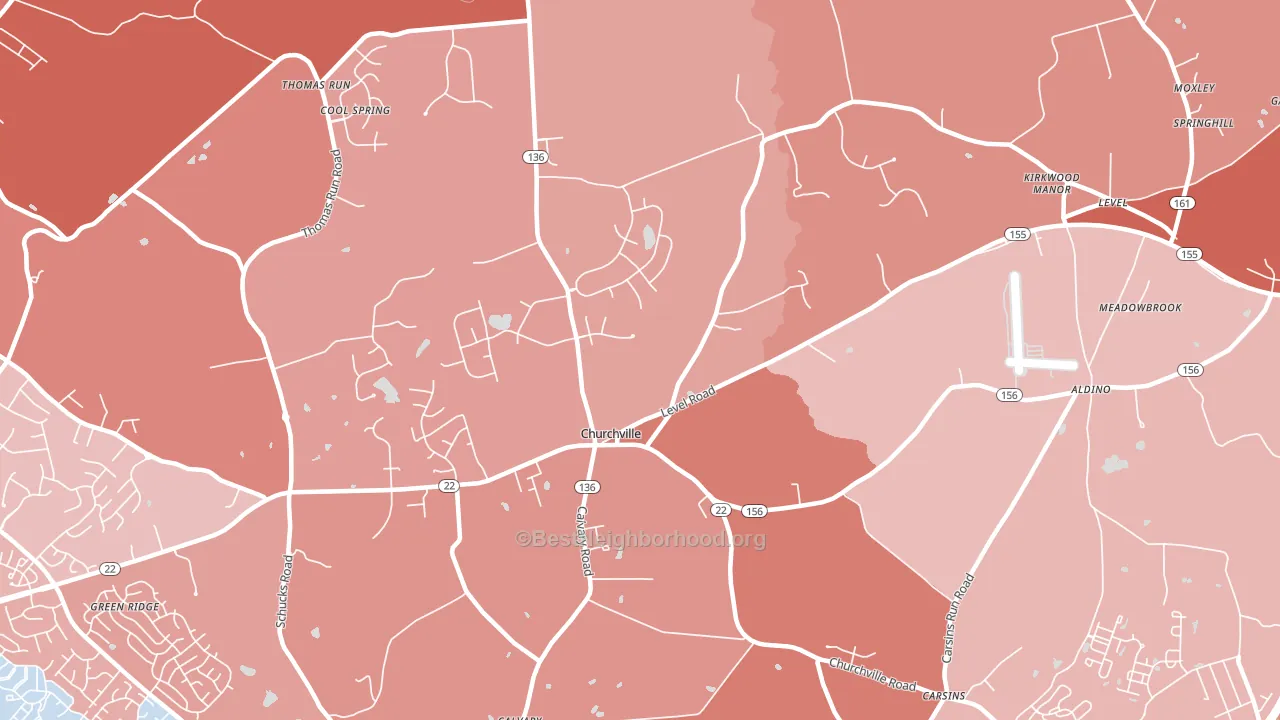 Churchville, MD block-group political-lean map