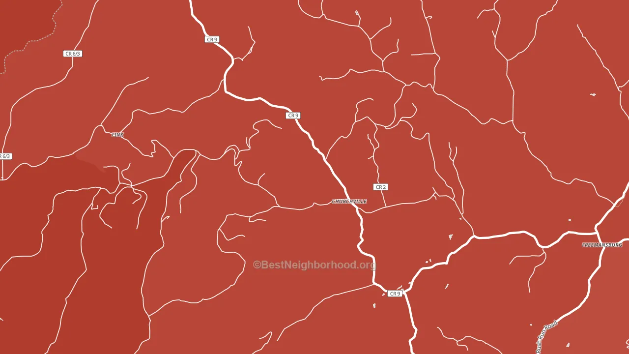 Churchville, WV block-group political-lean map