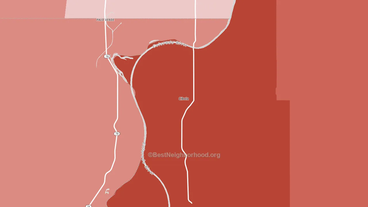 Cibola, AZ block-group political-lean map