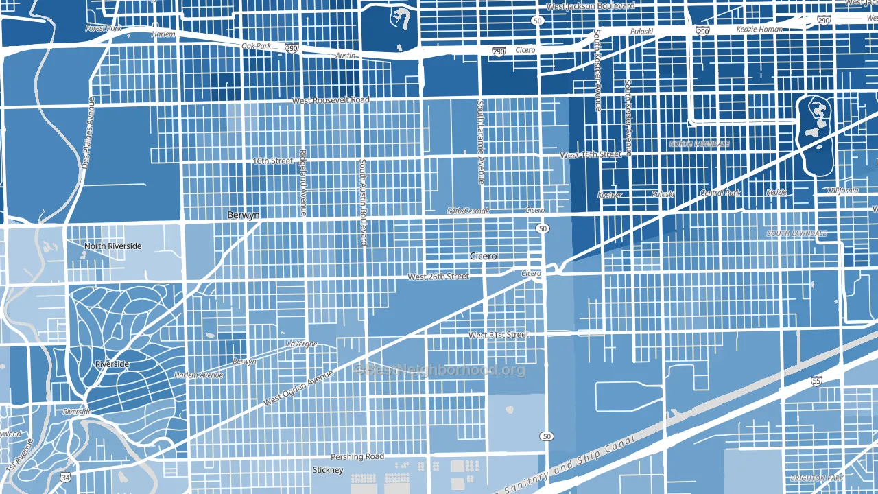 Cicero, IL block-group political-lean map
