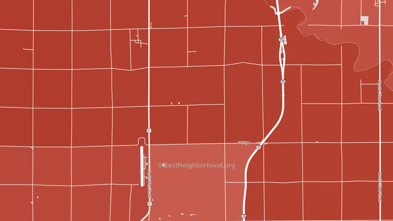Cicero, KS block-group political-lean map
