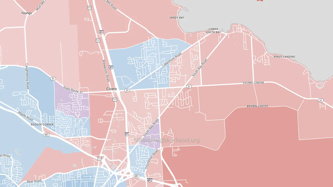 Cicero, NY block-group political-lean map