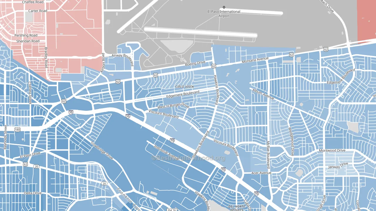 Cielo Vista South, El Paso, TX block-group political-lean map