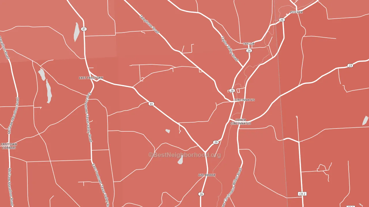 Cincinnatus, NY block-group political-lean map