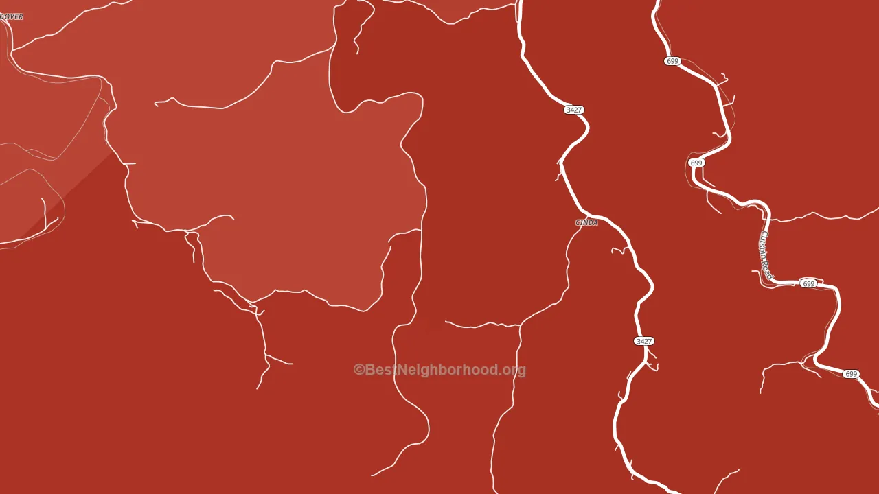 Cinda, KY block-group political-lean map