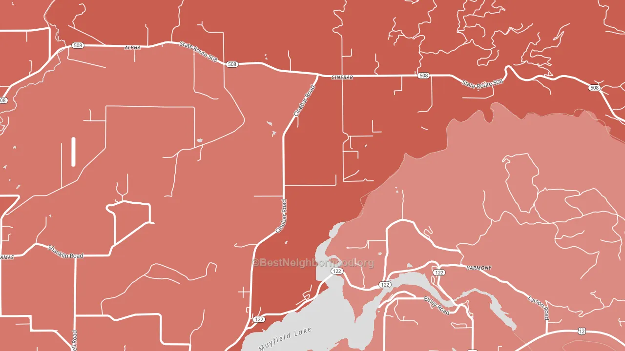 Cinebar, WA block-group political-lean map