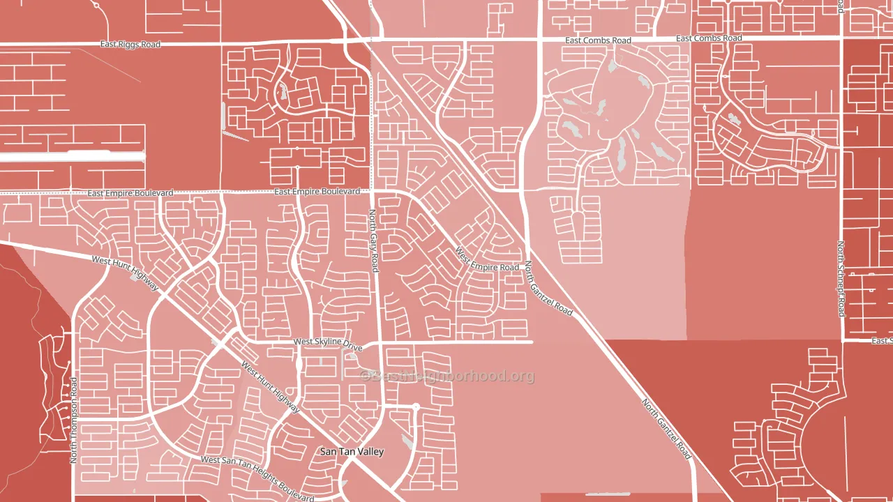 Circle Cross Ranch, San Tan Valley, AZ block-group political-lean map