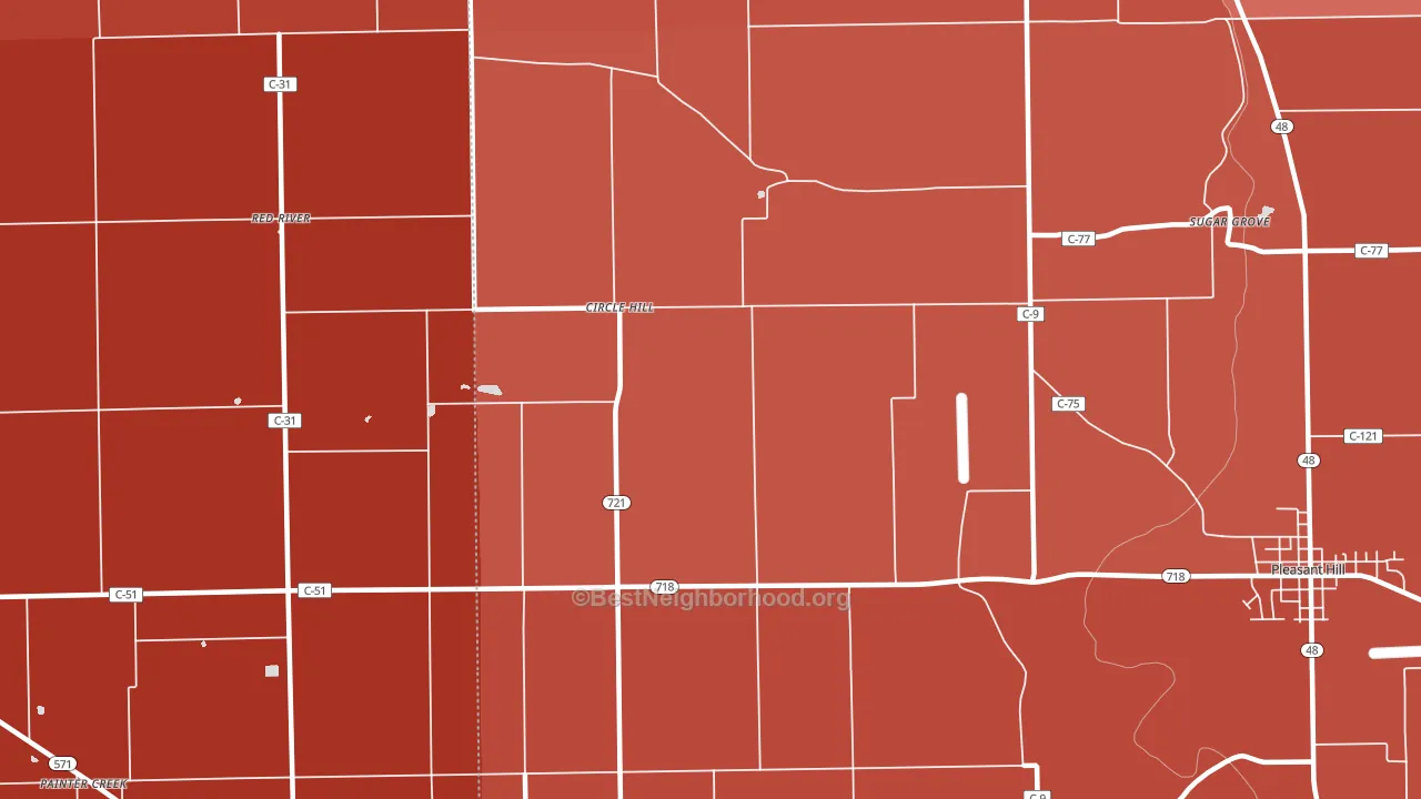 Circle Hill, OH block-group political-lean map