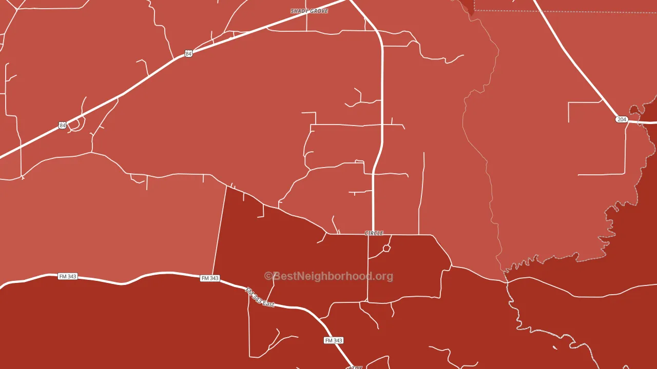 Circle, TX block-group political-lean map