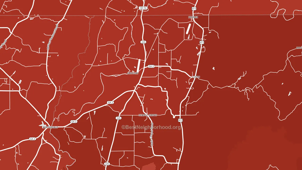Cisco, GA block-group political-lean map