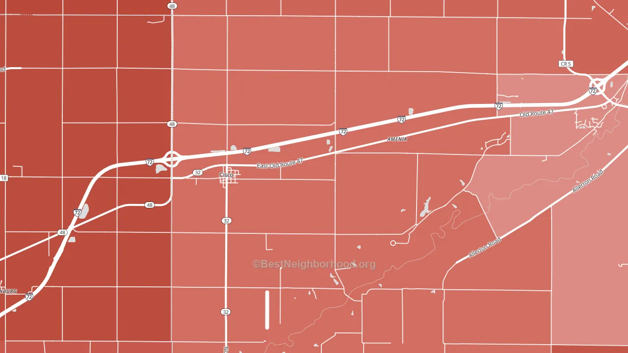 Cisco, IL block-group political-lean map