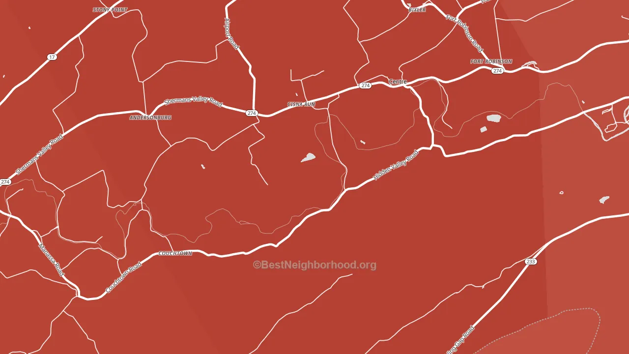 Cisna Run, PA block-group political-lean map