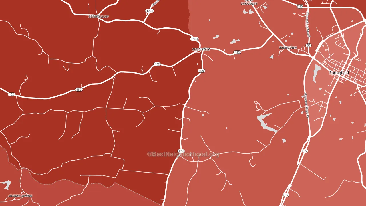 Cisselville, KY block-group political-lean map
