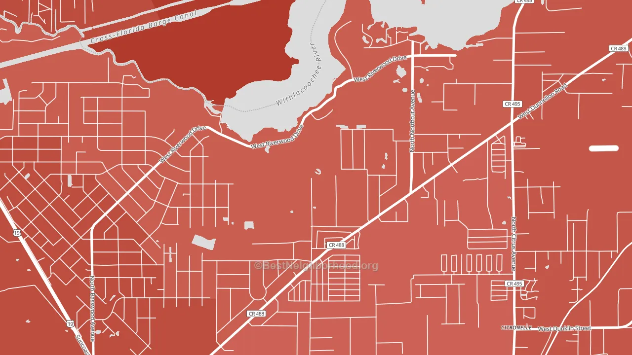 Citronelle, FL block-group political-lean map