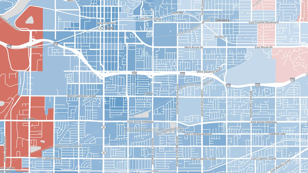 Citrus, CA block-group political-lean map
