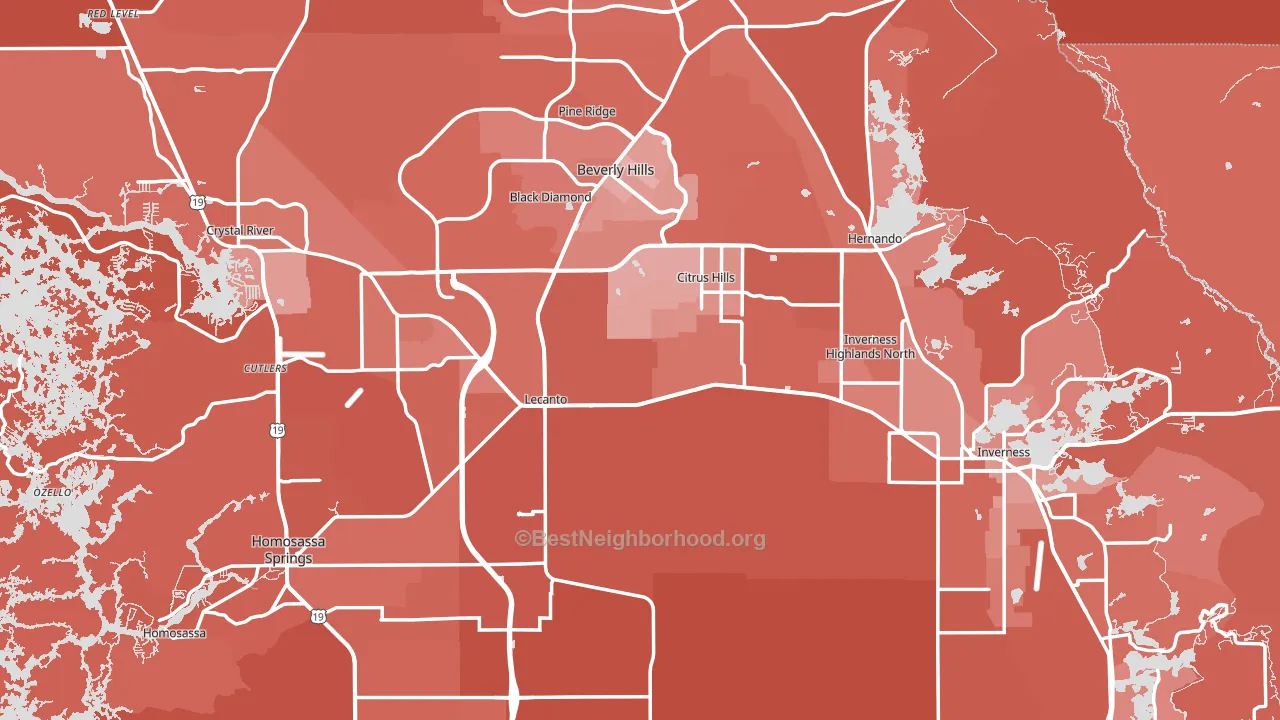 Citrus County, FL block-group political-lean map